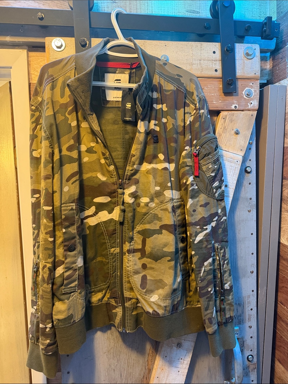 G-Star Olive Green Camo Bomber Jacket